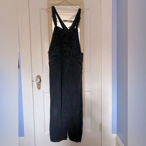 Free People Ziggy black denim overalls size small